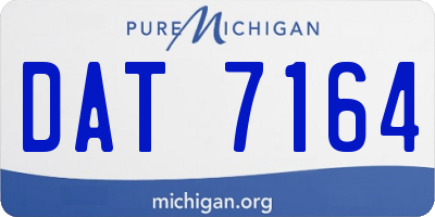 MI license plate DAT7164