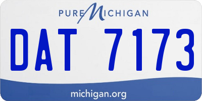 MI license plate DAT7173