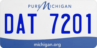 MI license plate DAT7201