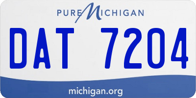 MI license plate DAT7204