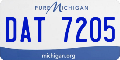 MI license plate DAT7205