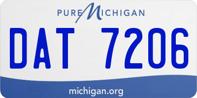 MI license plate DAT7206