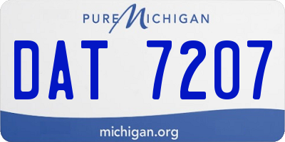 MI license plate DAT7207