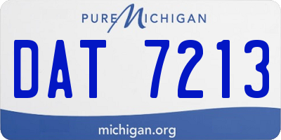 MI license plate DAT7213
