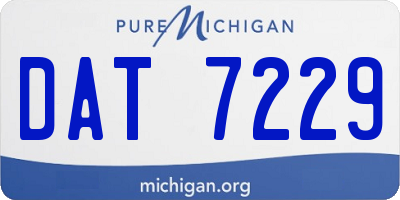 MI license plate DAT7229