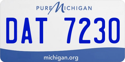 MI license plate DAT7230