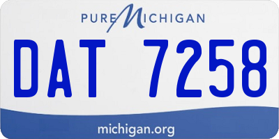 MI license plate DAT7258