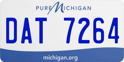 MI license plate DAT7264