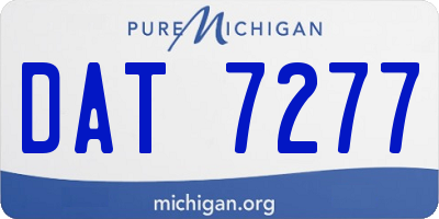 MI license plate DAT7277