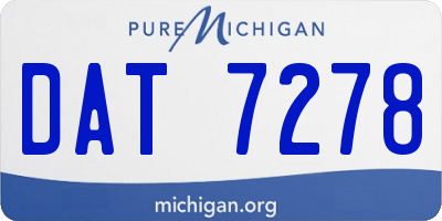 MI license plate DAT7278