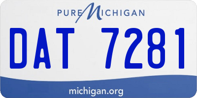 MI license plate DAT7281
