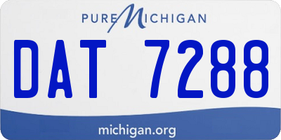 MI license plate DAT7288