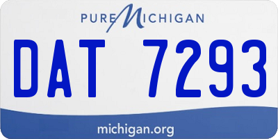 MI license plate DAT7293