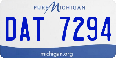 MI license plate DAT7294