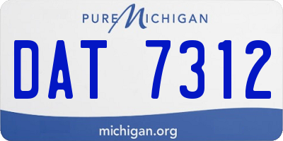MI license plate DAT7312