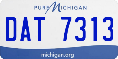 MI license plate DAT7313