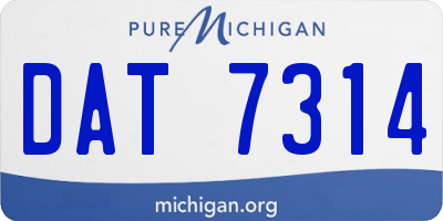 MI license plate DAT7314