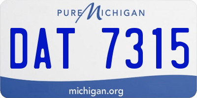 MI license plate DAT7315