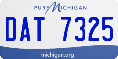 MI license plate DAT7325