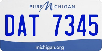 MI license plate DAT7345