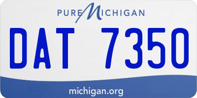 MI license plate DAT7350