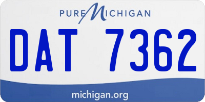 MI license plate DAT7362
