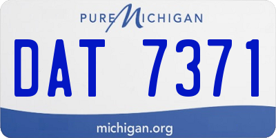 MI license plate DAT7371