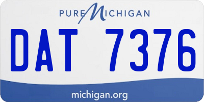 MI license plate DAT7376