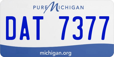 MI license plate DAT7377