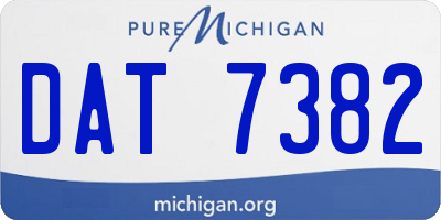 MI license plate DAT7382