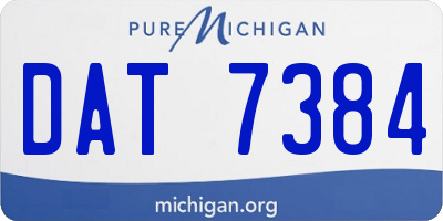 MI license plate DAT7384