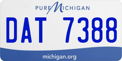 MI license plate DAT7388