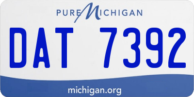 MI license plate DAT7392