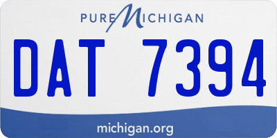 MI license plate DAT7394