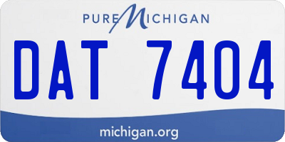 MI license plate DAT7404
