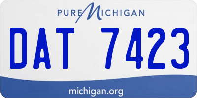 MI license plate DAT7423