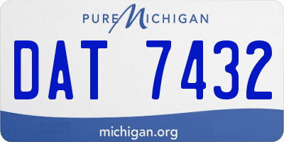 MI license plate DAT7432
