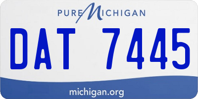 MI license plate DAT7445