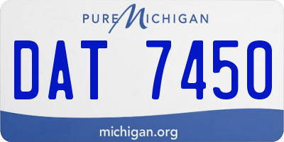 MI license plate DAT7450