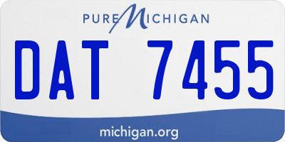 MI license plate DAT7455
