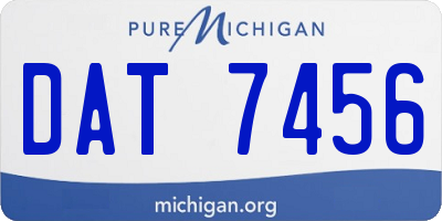 MI license plate DAT7456