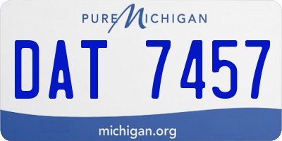MI license plate DAT7457