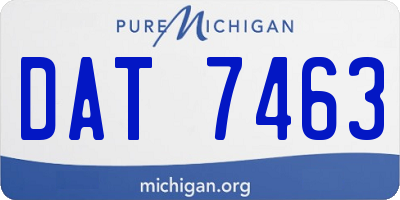MI license plate DAT7463
