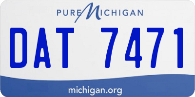 MI license plate DAT7471