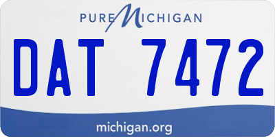 MI license plate DAT7472