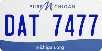 MI license plate DAT7477