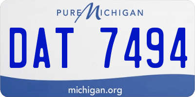 MI license plate DAT7494