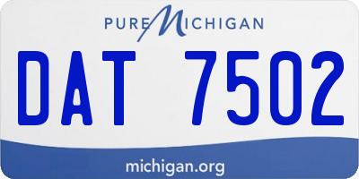 MI license plate DAT7502