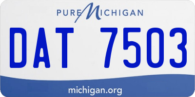 MI license plate DAT7503