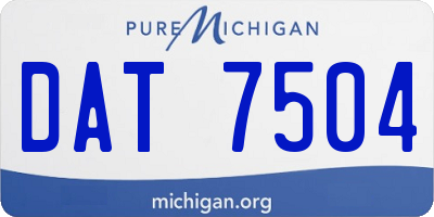 MI license plate DAT7504